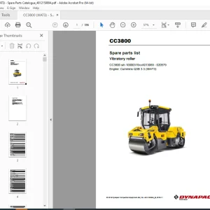 DYNAPAC Vibratory Roller CC3800 Parts Manual 4812159894_B PDF DOWNLOAD