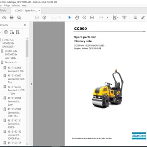 DYNAPAC Vibratory Roller CC900 Parts Manual 4812159863_A PDF DOWNLOAD