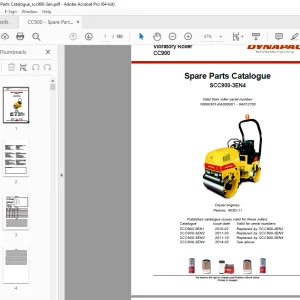 DYNAPAC Vibratory Roller CC900 Parts Manual SCC900-3EN4 PDF DOWNLOAD