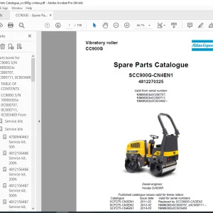 DYNAPAC Vibratory Roller CC900 4812270325G Parts Manual PDF DOWNLOAD
