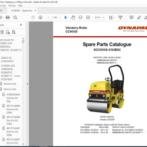 DYNAPAC Vibratory Roller CC900G Parts Manual PDF DOWNLOAD