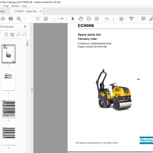 DYNAPAC Vibratory Roller CC900S Parts Manual 4812159865_A PDF DOWNLOAD