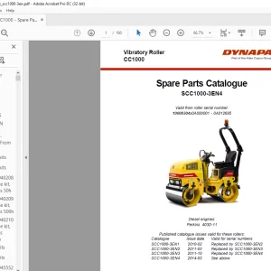 Dynapac CC1000 Vibratory Roller Spare parts Catalogue Manual - PDF DOWNLOAD