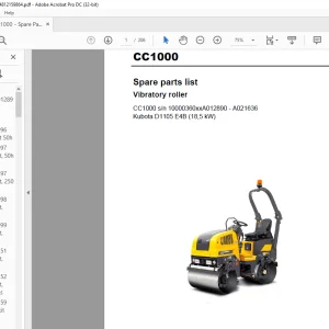Dynapac CC1000 Vibratory Roller Spare parts list Manual - PDF DOWNLOAD