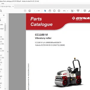Dynapac CC1100 VI Vibratory Roller Parts Catalogue Manual -  PDF DOWNLOAD