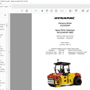 Dynapac CC234CHF Vibratory Roller Spare Parts Catalogue Manual - PDF DOWNLOAD