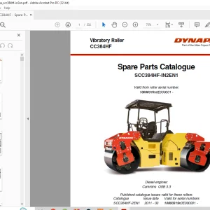 Dynapac CC384HF Vibratory Roller Spare Parts Catalogue Manual  - PDF DOWNLOAD