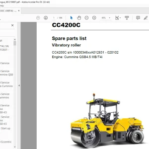 Dynapac CC4200C Vibratory roller Spare parts list Manual - PDF DOWNLOAD