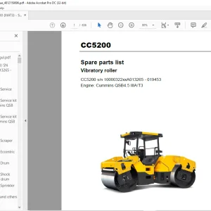 Dynapac CC5200 Vibratory roller Spare parts list Manual - PDF DOWNLOAD
