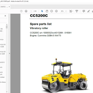 Dynapac CC5200C Vibratory roller Spare parts list Manual - PDF DOWNLOAD