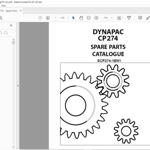Dynapac CP274 Spare parts CATALOGUE Manual SCP274-1EN1 - PDF DOWNLOAD