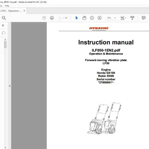 Dynapac Forward moving vibration plate LF50 Operation & Maintenance Instruction Manual - PDF DOWNLOAD