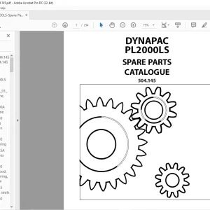 Dynapac PL2000LS Spare Parts CATALOGUE Manual 504.145 - PDF DOWNLOAD