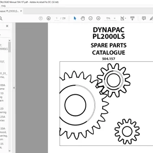 Dynapac PL2000LS Spare Parts CATALOGUE Manual 504.157 - PDF DOWNLOAD