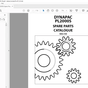 Dynapac PL2000S Spare Parts CATALOGUE Manual 500.130  - PDF DOWNLOAD