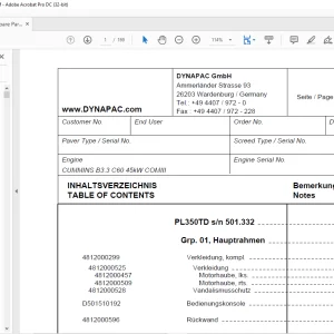 Dynapac PL350TD Spare Parts Manual - PDF DOWNLOAD