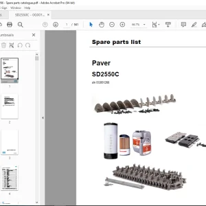 Dynapac Paver SD2550C Spare Parts Manual SN 0G001266 PDF DOWNLOAD