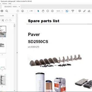 Dynapac Paver SD2550CS Parts Manual 0G001270 PDF DOWNLOAD