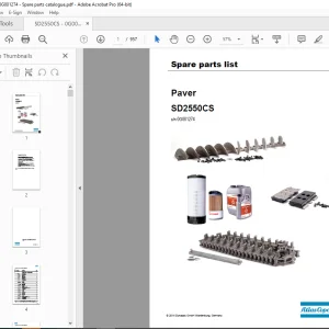 Dynapac Paver SD2550CS Parts Manual 0G001274 PDF DOWNLOAD