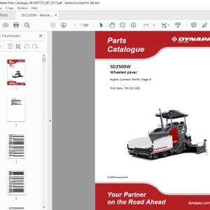 Dynapac SD2500W Wheeled paver parts Manual PDF DOWNLOAD