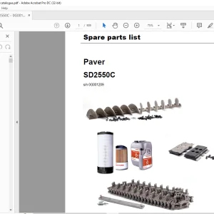 Dynapac SD2550C Paver Spare parts list Manual - PDF DOWNLOAD
