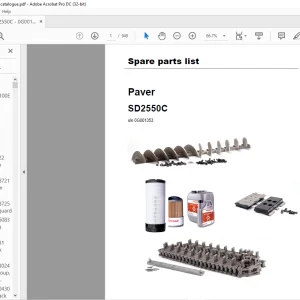 Dynapac SD2550C Paver Spare parts list Manual - PDF DOWNLOAD