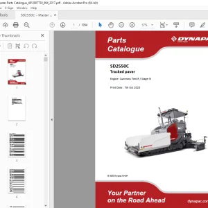 Dynapac SD2550C Tracked paver Parts Manual PDF DOWNLOAD