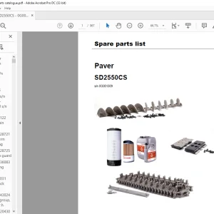 Dynapac SD2550CS Paver Spare parts list Manual - PDF DOWNLOAD