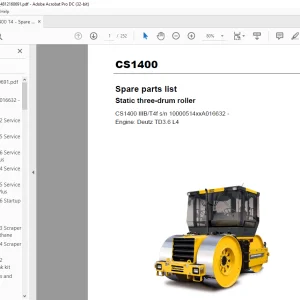 Dynapac Static three-drum roller CS1400 IIIB T4f Spare parts list Manual - PDF DOWNLOAD