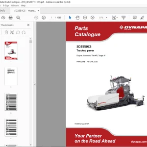 Dynapac Tracked paver SD2550CS Parts Manual PDF DOWNLOAD