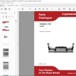 Dynapac V3500VE TVE Screed Parts Manual PDF DOWNLOAD