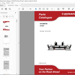 Dynapac V5100TVE Screed Screed Parts Manual PDF DOWNLOAD