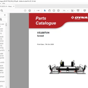 Dynapac V5100TVH Screed parts Catalogue Manual - PDF DOWNLOAD