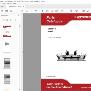 Dynapac V6000TV Screed Parts Manual PDF DOWNLOAD