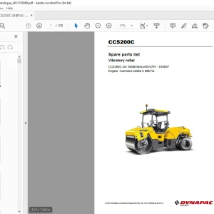 Dynapac Vibratory Roller CC5200C Parts Manual 4812159888_B PDF DOWNLOAD