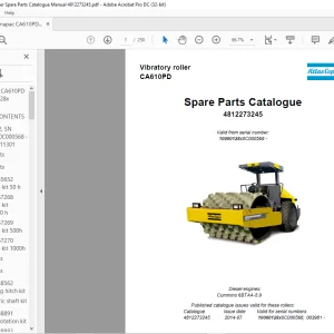 Dynapac Vibratory roller CA610PD Spare parts Catalogue Manual - PDF DOWNLOAD