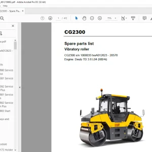 Dynapac Vibratory roller CG2300 Spare parts list Manual -PDF DOWNLOAD