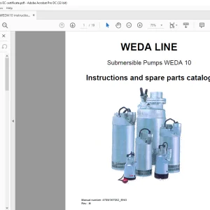 Dynapac WEDA LINE Submersible Pumps WEDA 10 INSTRUCTIONS & SPARE PARTS CATALOGUE Manual 470W367052 - PDF DOWNLOAD