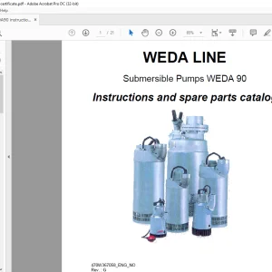 Dynapac WEDA LINE Submersible Pumps WEDA 90 INSTRUCTIONS & SPARE PARTS CATALOGUE Manual 470W367058 - PDF DOWNLOAD