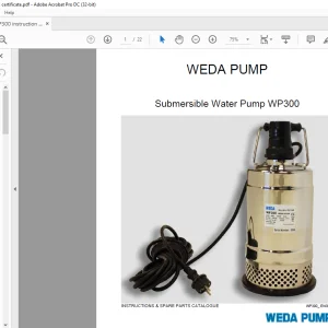Dynapac WEDA PUMP Submersible Water Pump WP300 INSTRUCTIONS & SPARE PARTS CATALOGUE Manual - PDF DOWNLOAD