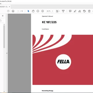 FELLA EU JURAS KC 187 JURA KC 225 Conditioner Operators Manual PDF DOWNLOAD