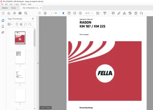 FELLA EU RADON KM 187 RADON KM 225 Drum Mower Operators Manual PDF DOWNLOAD