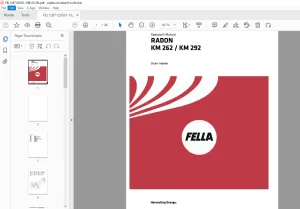 FELLA EU RADON KM 262 RADON KM 292 Drum Mower Operators Manual PDF DOWNLOAD
