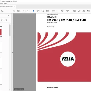 FELLA EU RAMOS SM 168 RAMOS SM 208 RAMOS SM 248 RAMOS SM 288 Disc Mower Operators Manual PDF DOWNLOAD