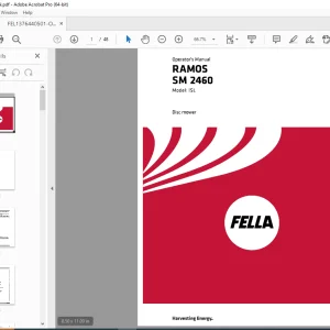 FELLA EU RAMOS SM 2460 SL Disc Mower Operators Manual PDF DOWNLOAD