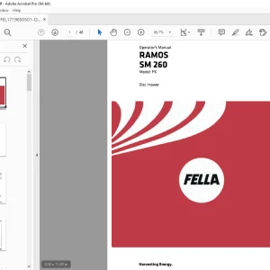 FELLA EU RAMOS SM 260 FK Disc Mower Operators Manual PDF DOWNLOAD
