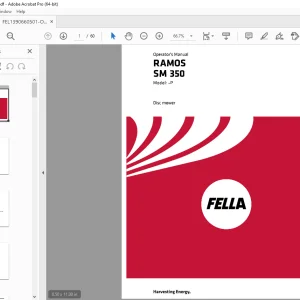 FELLA EU RAMOS SM 350 -P Disc Mower Operators Manual PDF DOWNLOAD