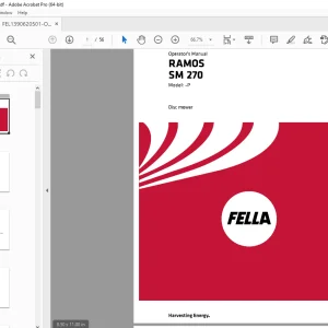 FELLA Eu RAMOS SM 270 -P Disc Mower Operators Manual PDF DOWNLOAD