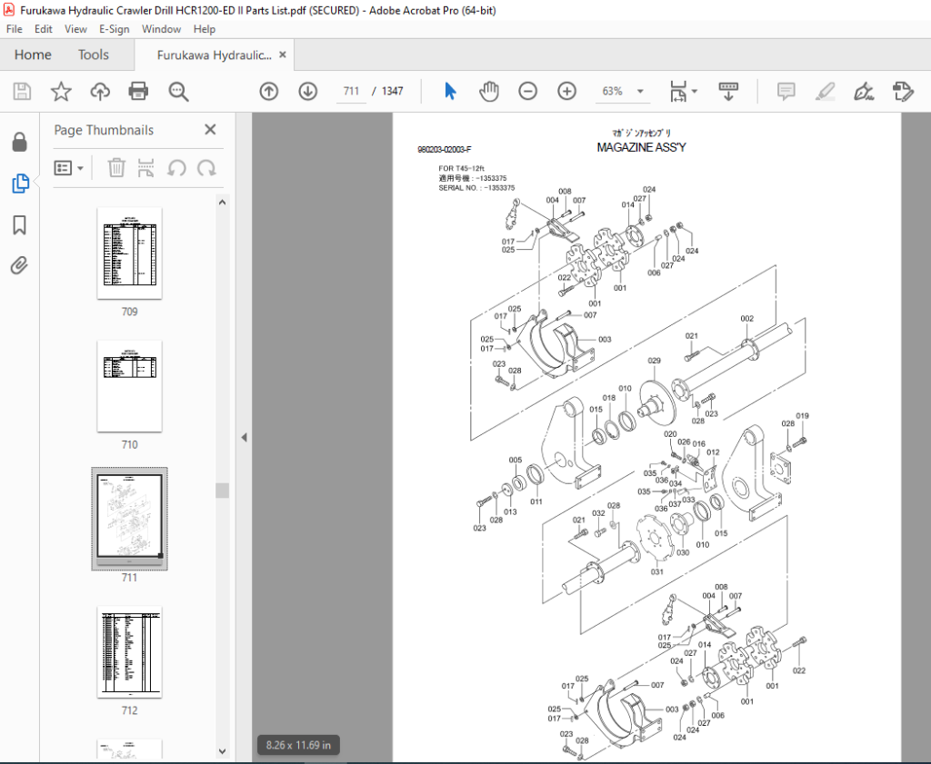 FURUKAWA HCR1200-ED Ⅱ Parts Manual PDF DOWNLOAD - HeyDownloads - Manual ...