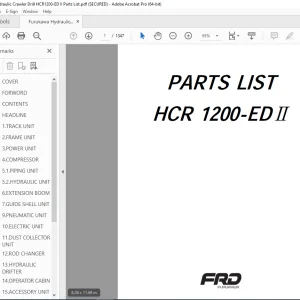 FURUKAWA HCR1200-ED Ⅱ Parts Manual PDF DOWNLOAD